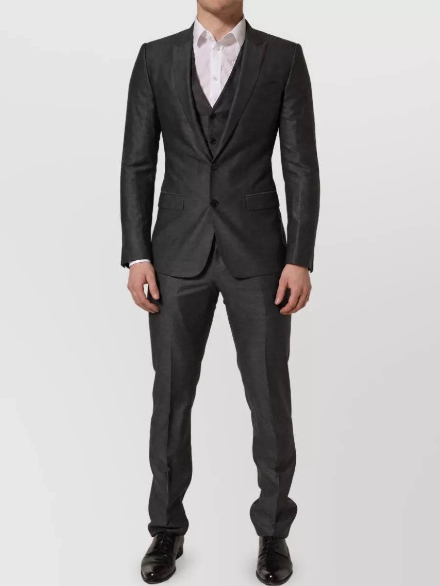 Dolce&Gabbana silk blend slim fit single breasted coat