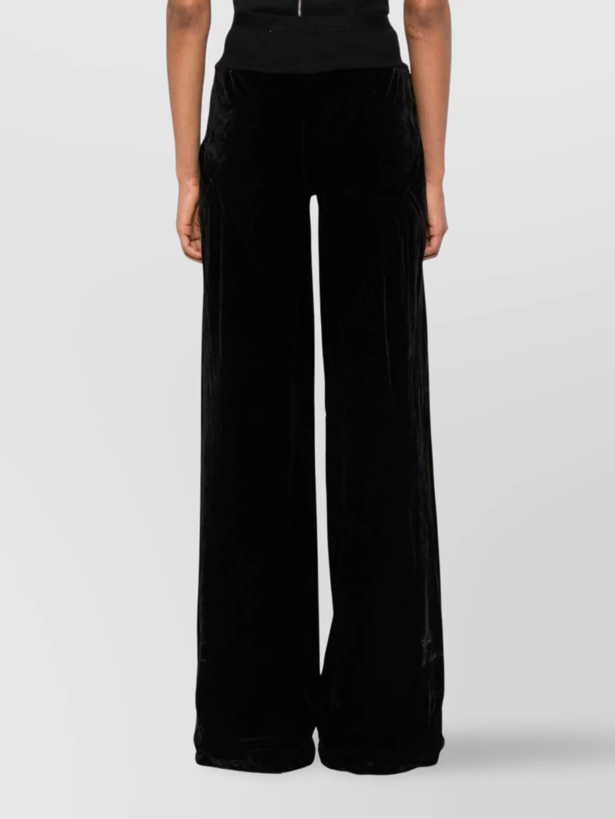 Rick Owens Wide-Leg Velvet Trousers Flared Hem