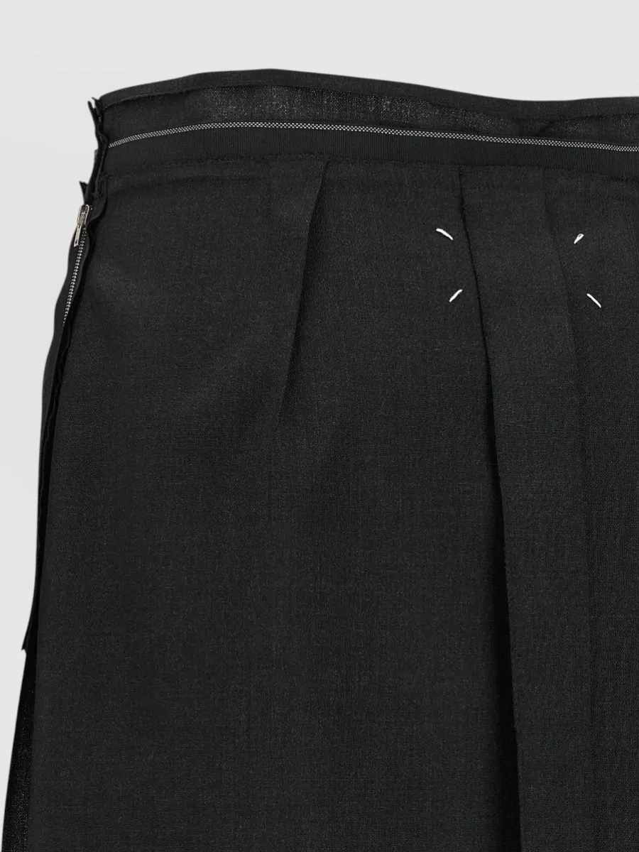 Maison Margiela Virgin Wool Pleated Midi Skirt