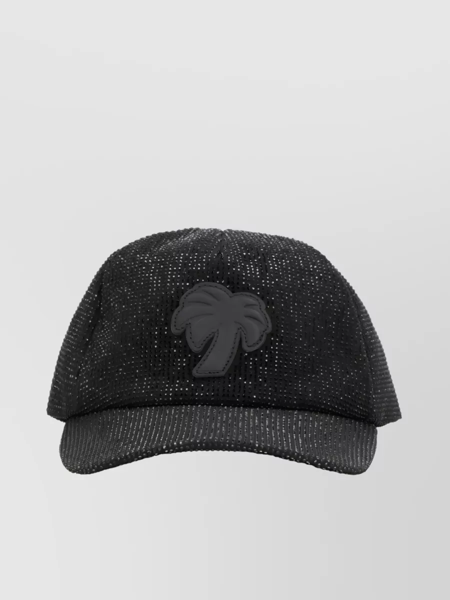 Shop Palm Angels Big Palm Embroidered Cap In Black