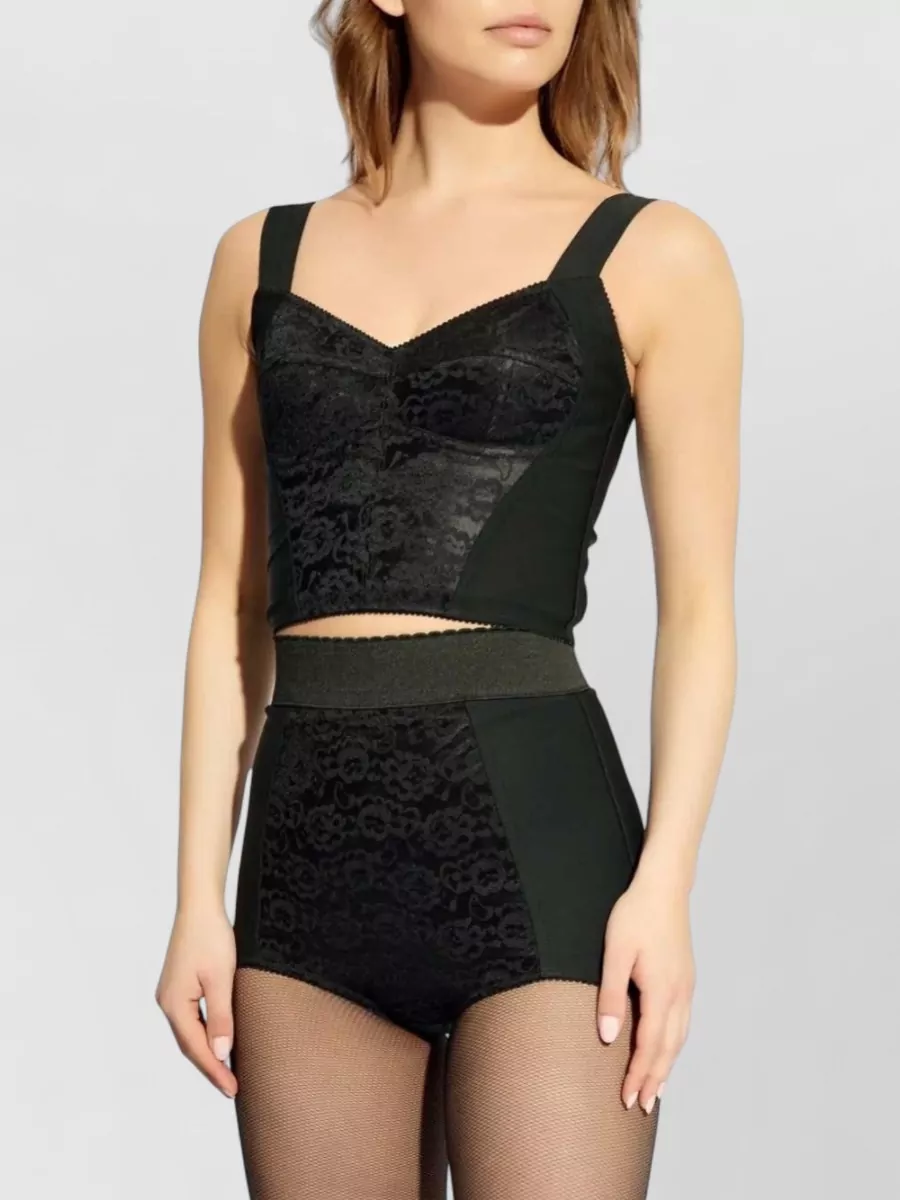 Dolce&Gabbana Stretch Jersey Corset Top Cropped Silhouette
