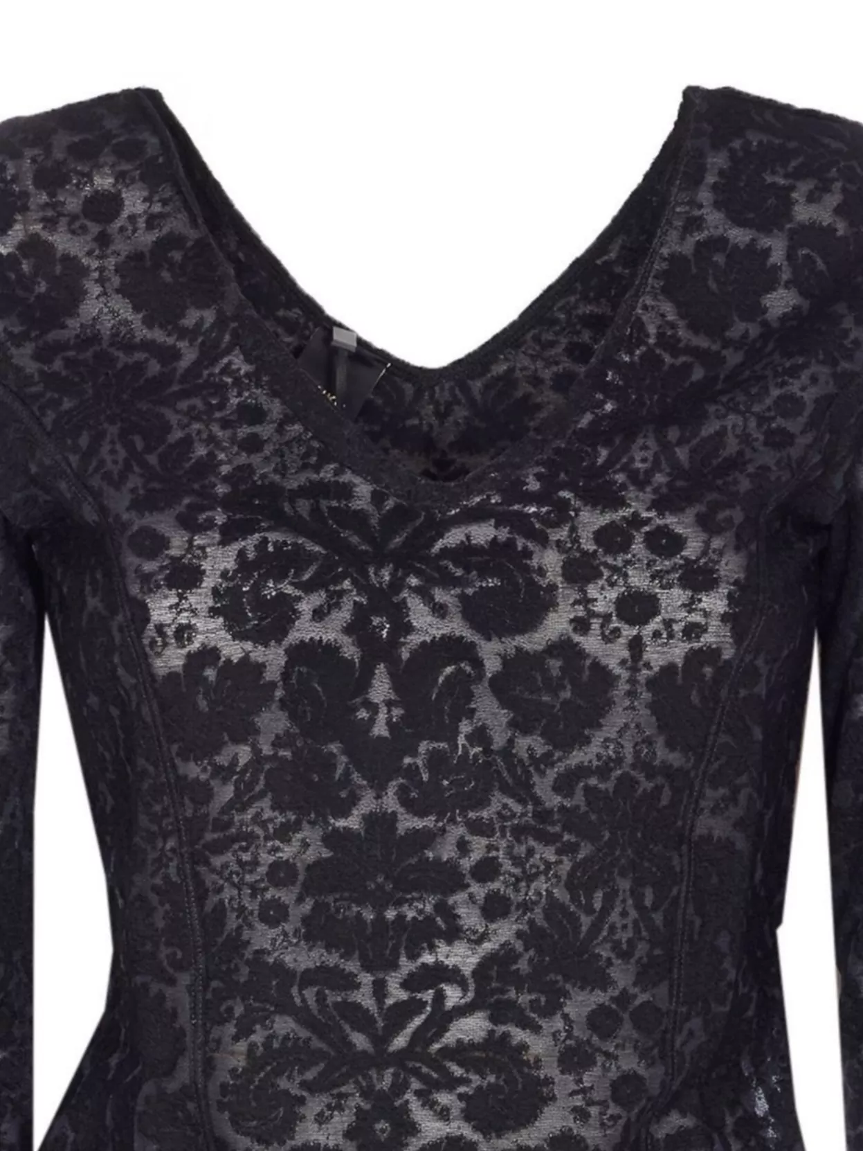 Pinko V-neck Long Sleeve Fitted Knitwear Top In Black