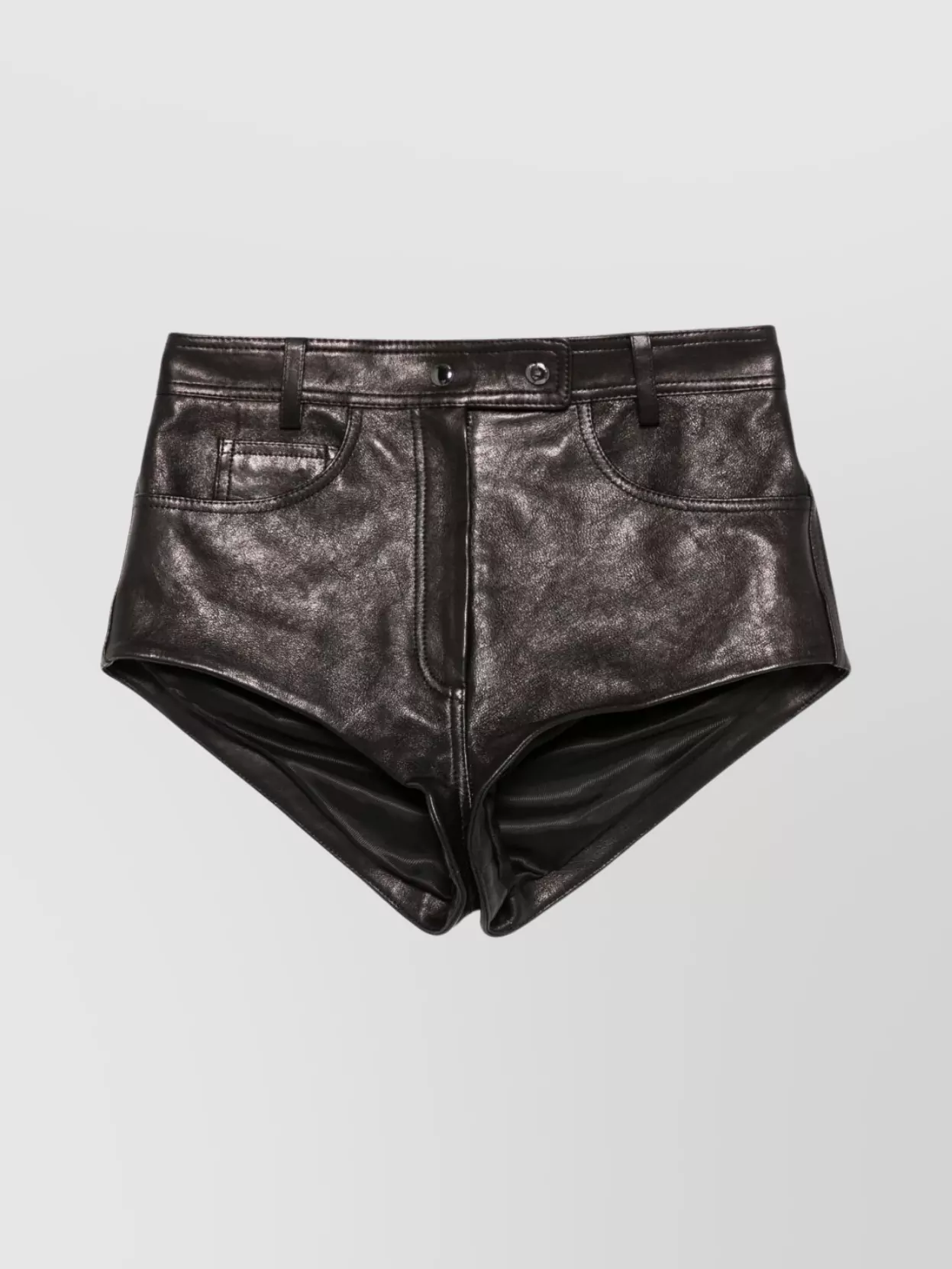 Magda Butrym High Waist Sheepskin Leather Shorts