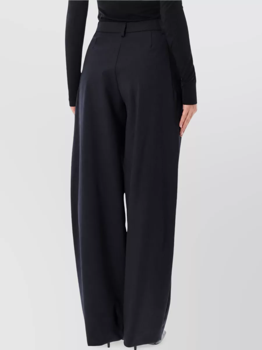Thelatest Polyester Wool High-Rise Pleated Wide-Leg Trousers