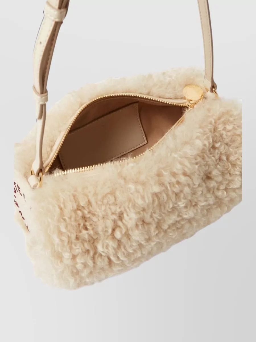 Stella Mccartney Stella Logo Shearling Mini Bag