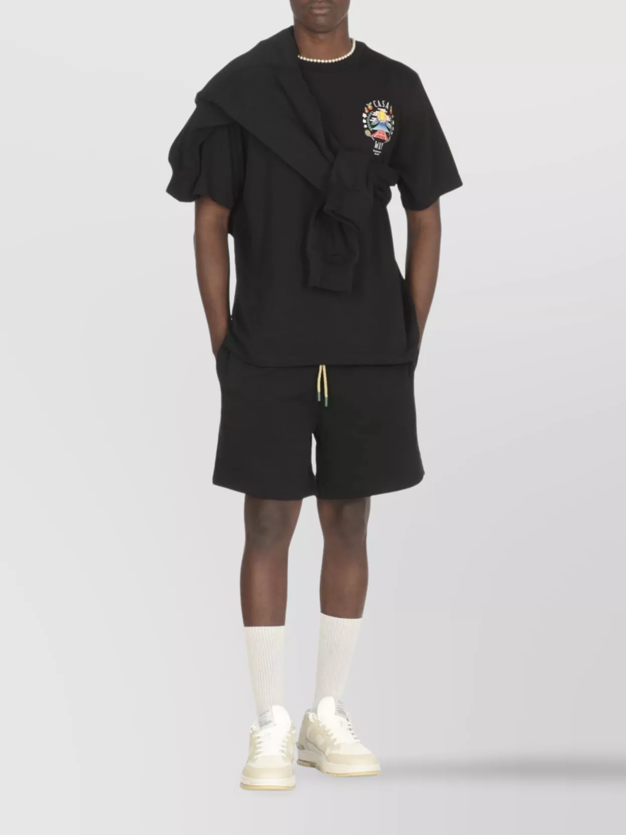 Casablanca Cotton Shorts With Logoed Zip Pocket