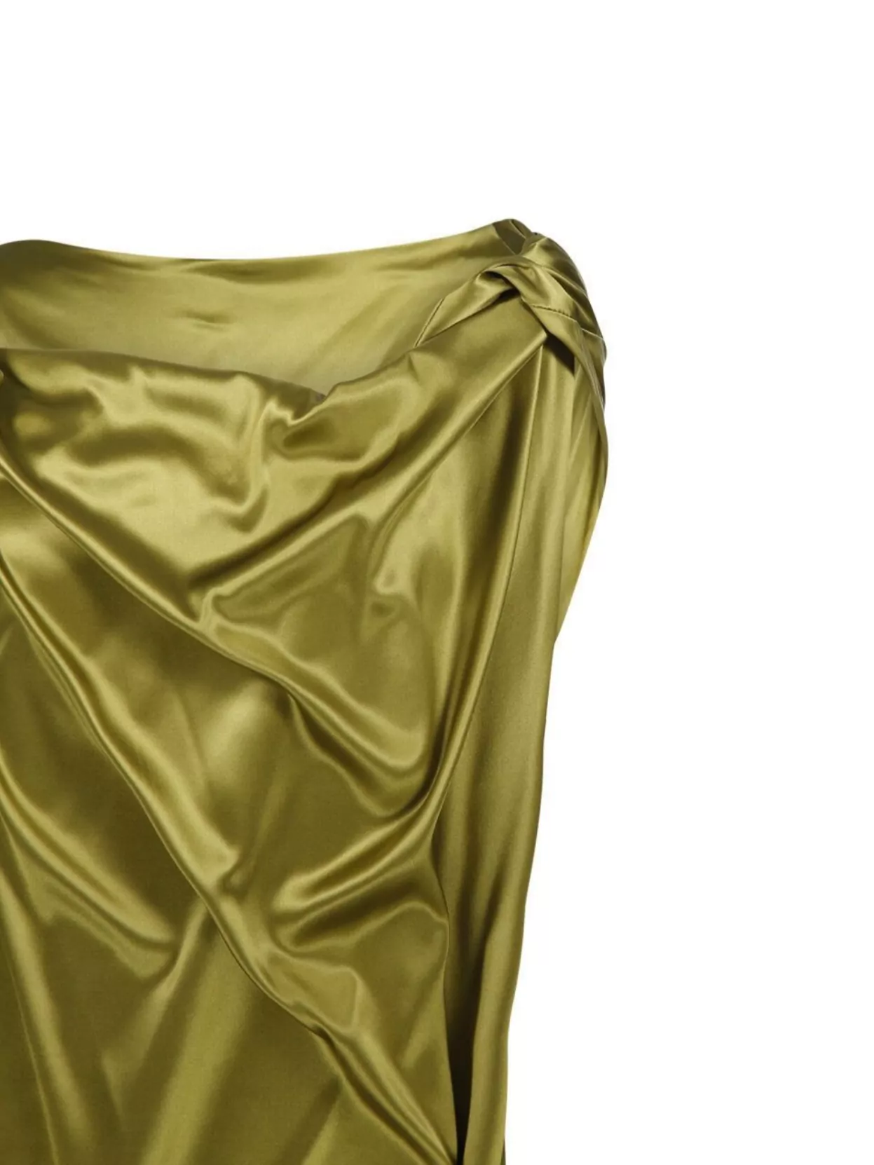 Dries Van Noten Asymmetric Neckline Draped Satin Short Sleeves