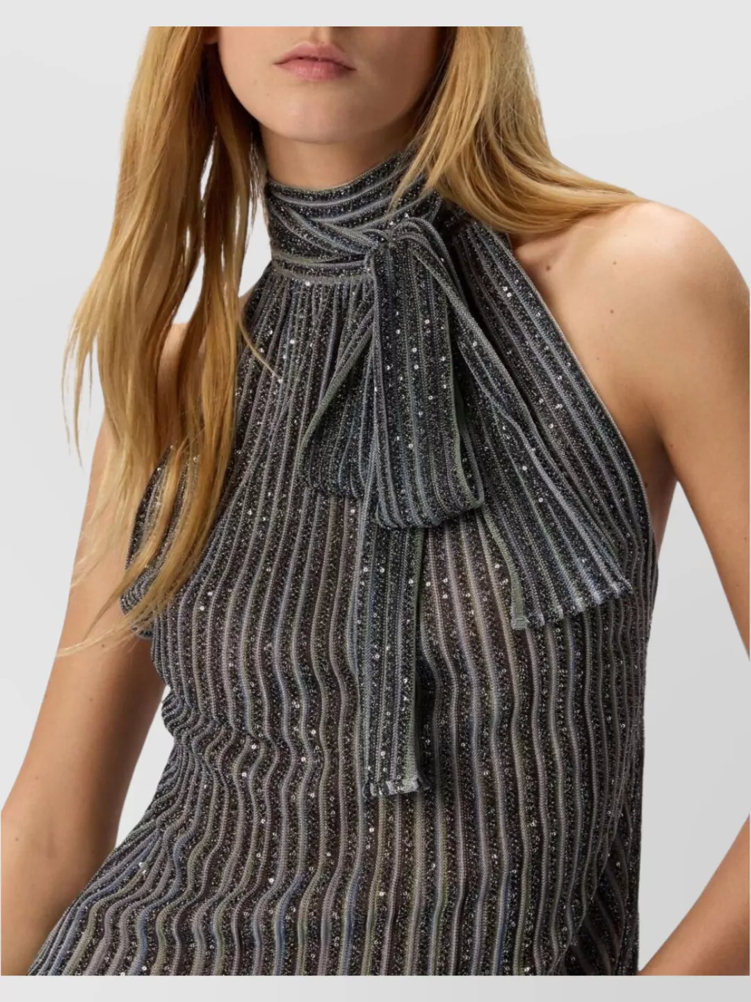 Missoni Striped Halterneck Top Tie Detail