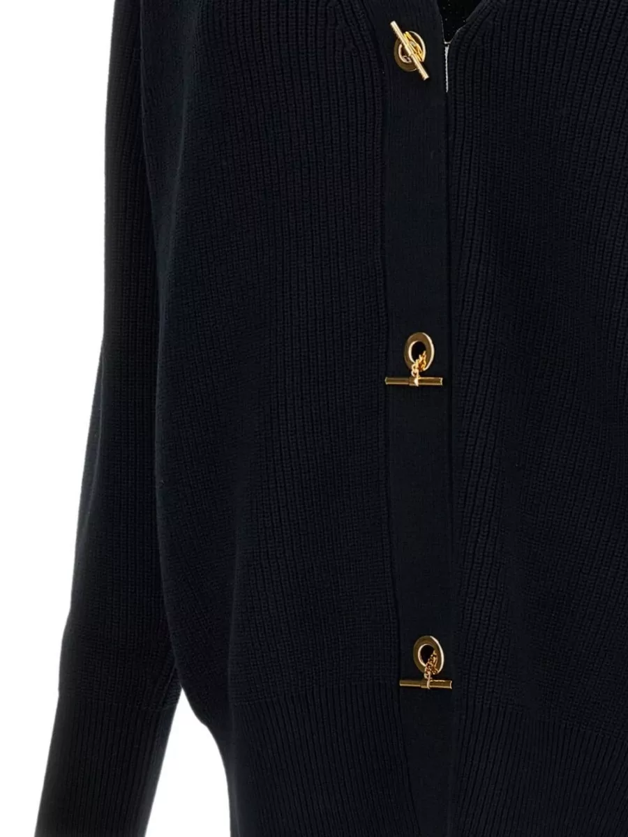 Elisabetta Franchi Ribbed V-Neck Cardigan