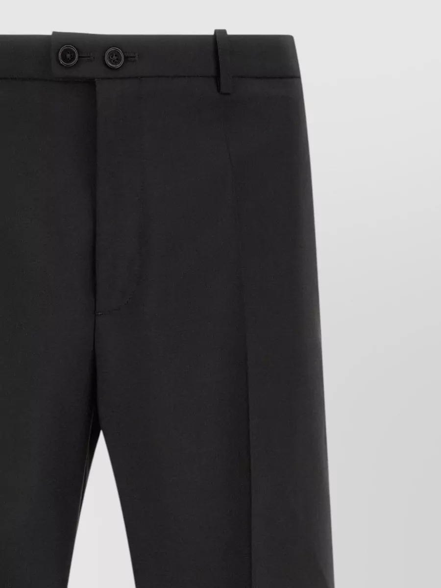 Jil Sander Wool Mohair Straight Leg Tailored Trousers