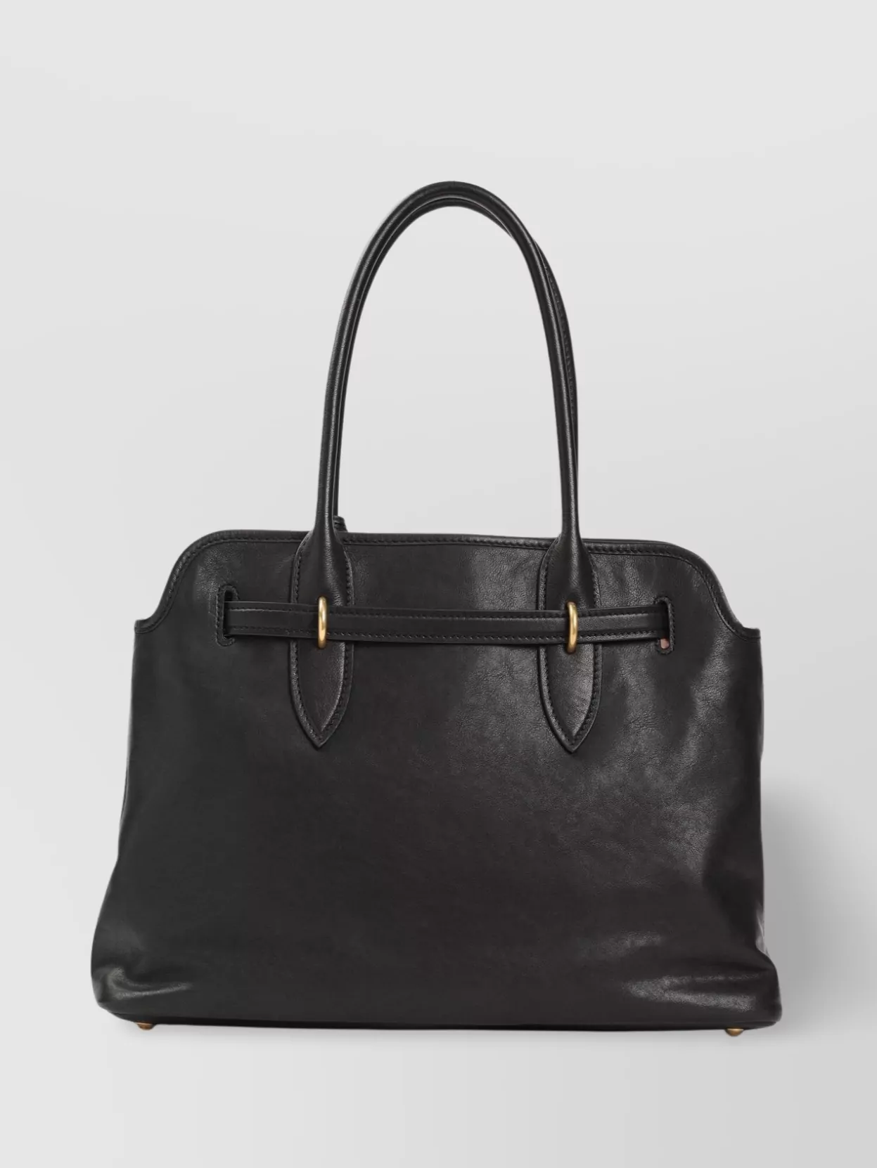 Miu Miu Hardware Gold Structured Shape Top Handles In Gray