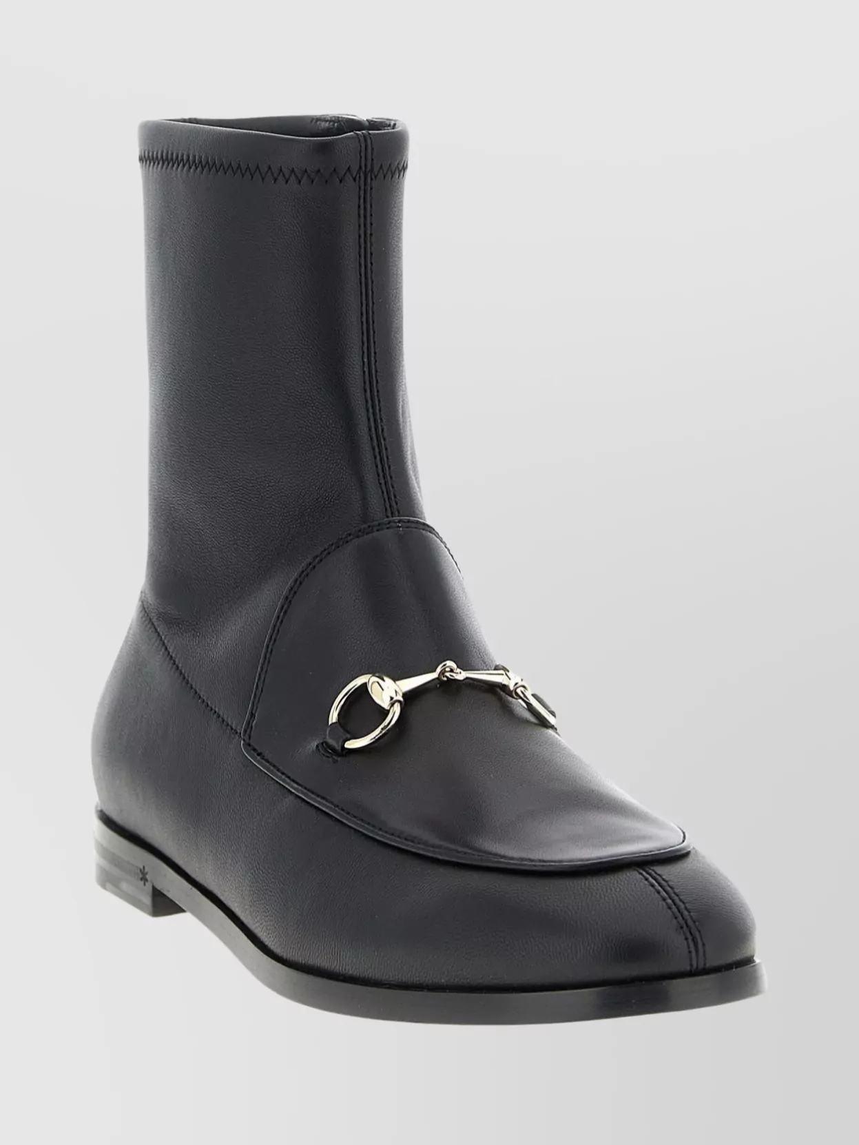 Gucci Ankle Boots With Flat Sole And Gold-tone Hardware In Black