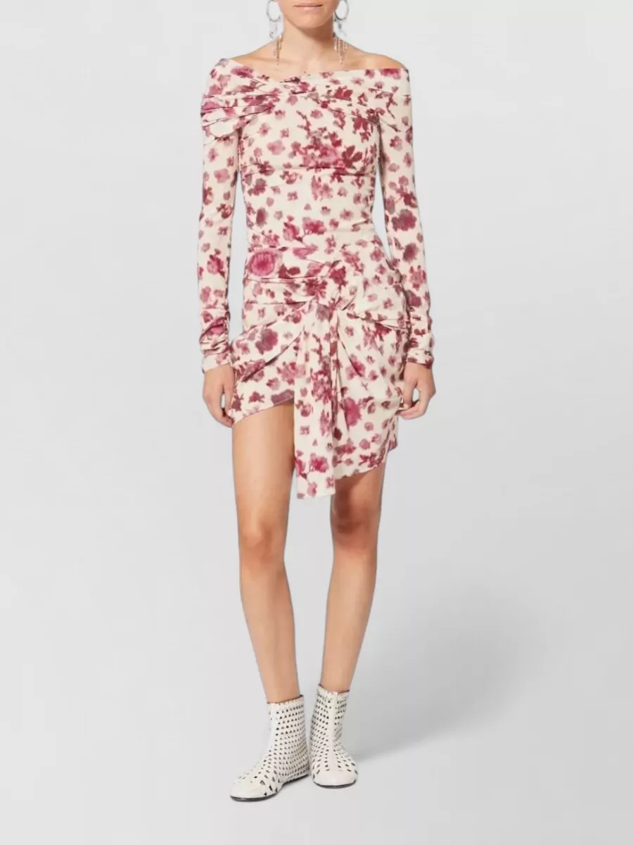 Isabel Marant Asymmetric Draped Knot Ruched Silk Top