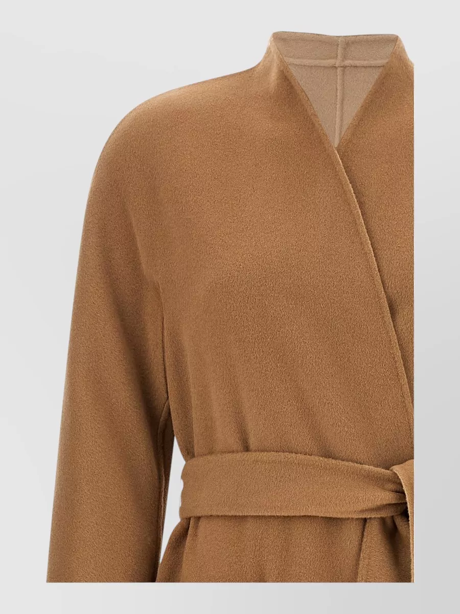 S Max Mara Wool Reversible Coat In Brown