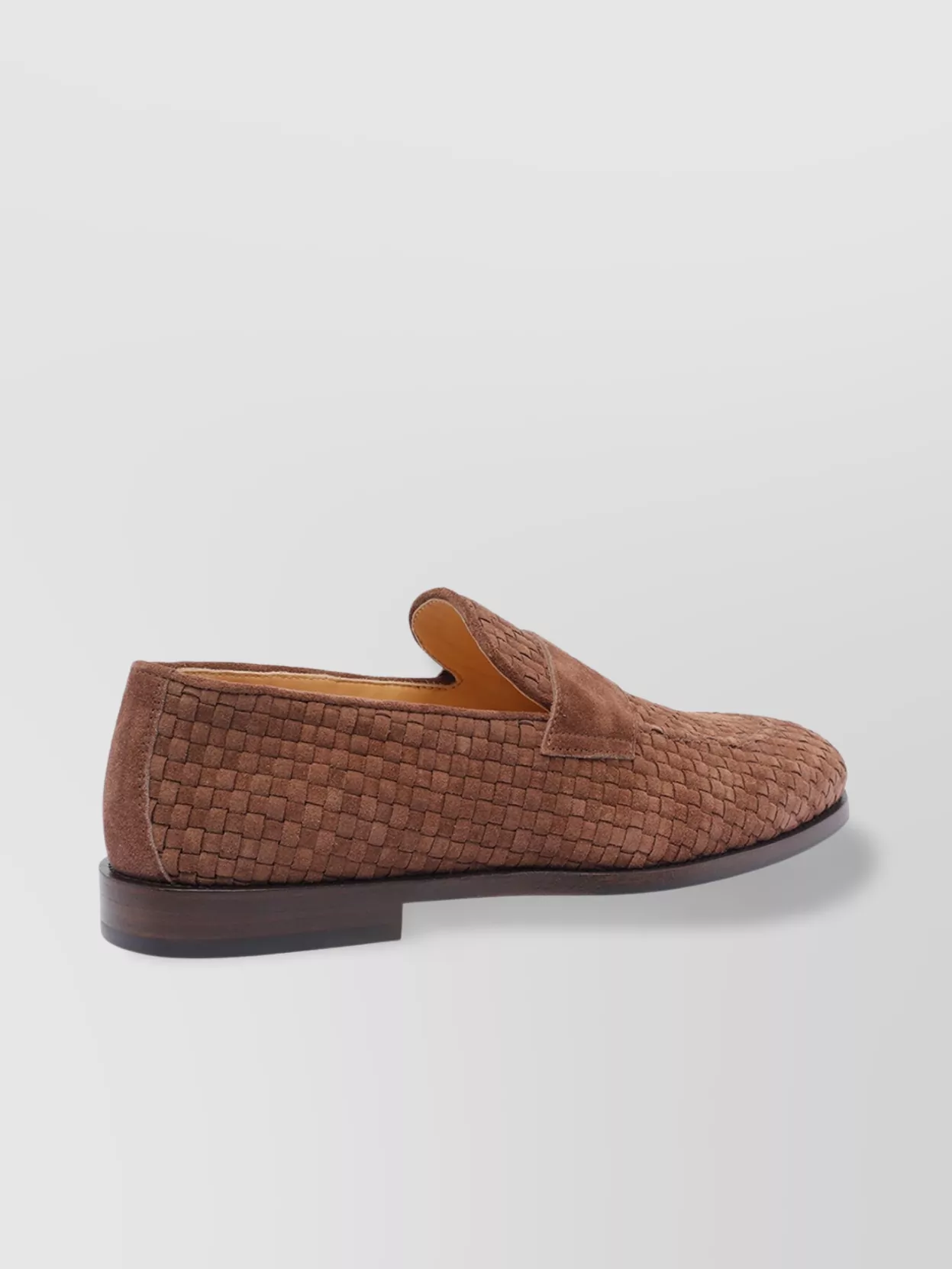 Brunello Cucinelli Round Toe Suede Woven Loafers