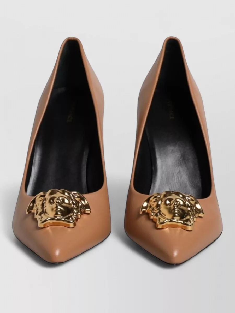Versace leather logo-plaque pumps