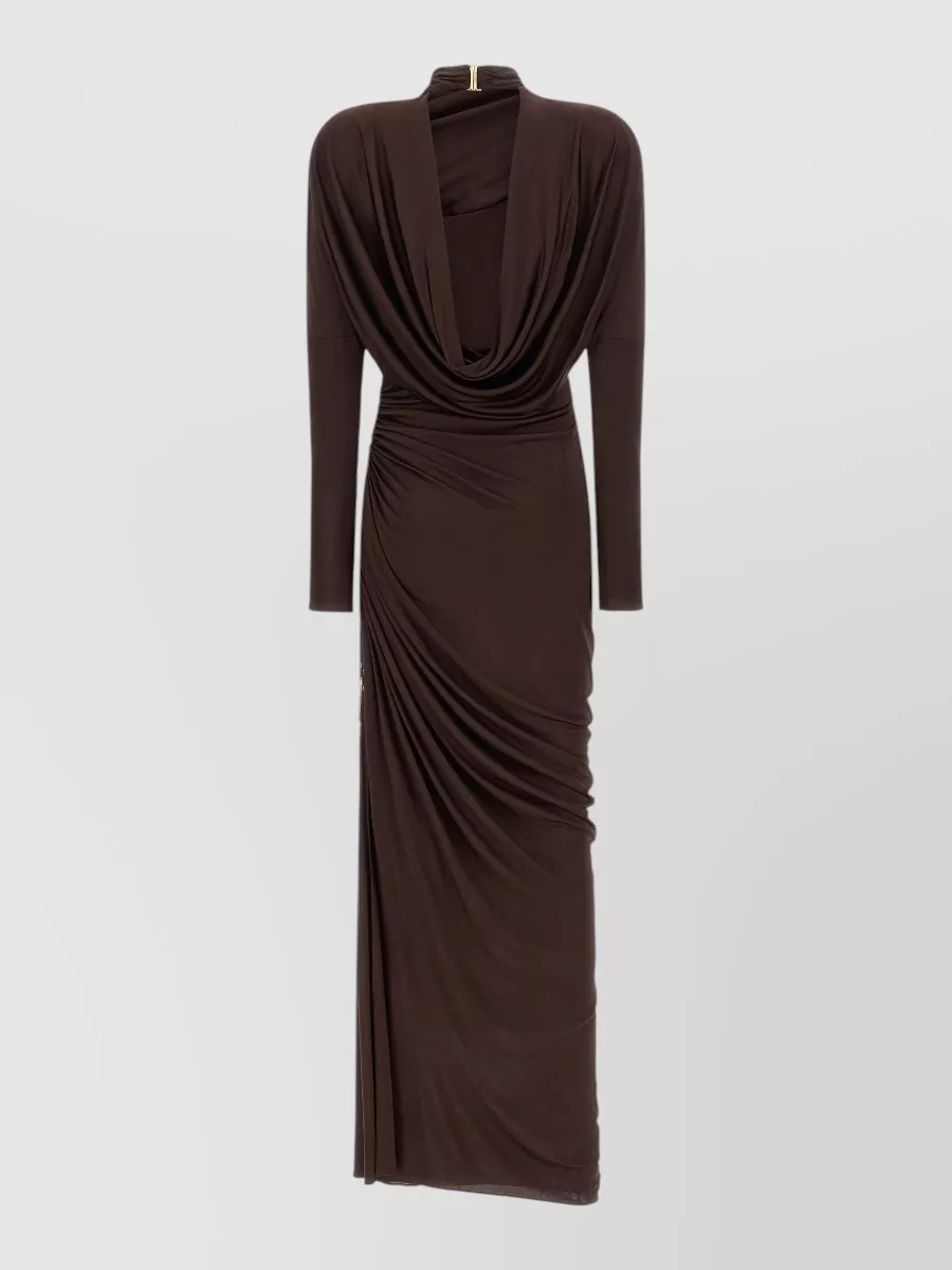 Balmain Draped high neck maxi dress