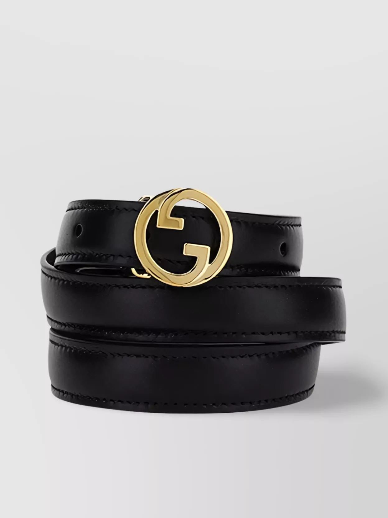Gucci Gold-Tone Buckle Leather Belt