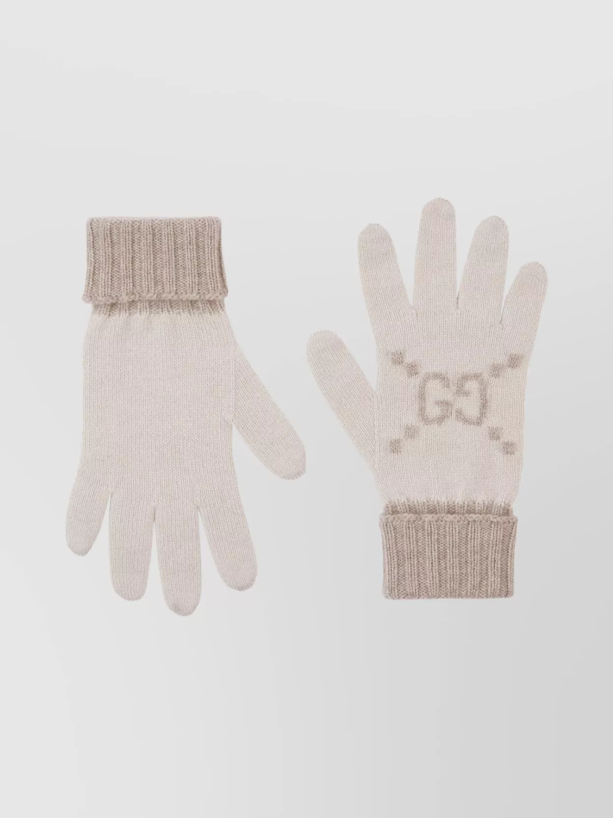 Gucci Cashmere Jacquard Knit Gloves In Neutral