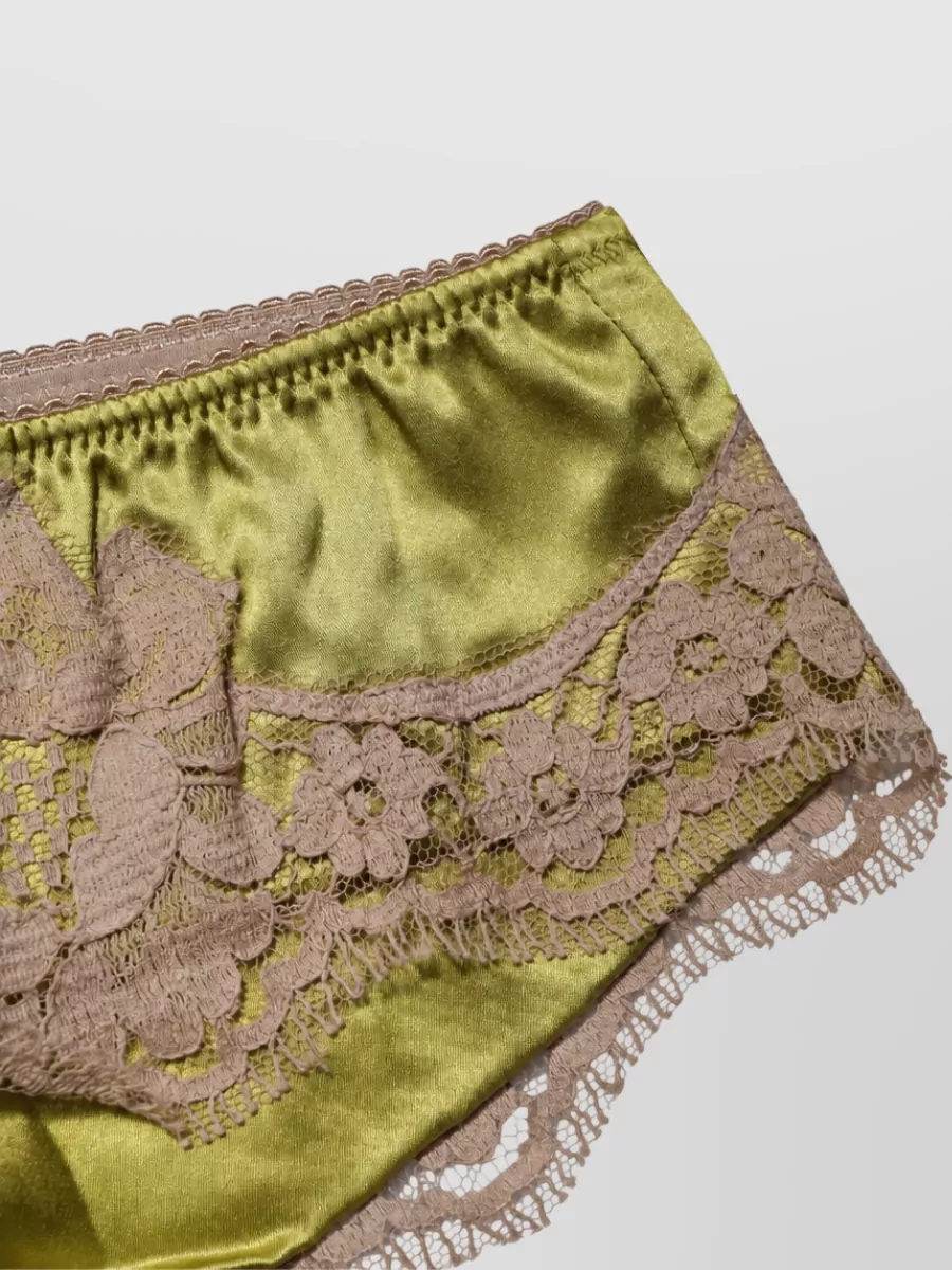 Dolce&Gabbana Silk Satin Floral Lace Briefs
