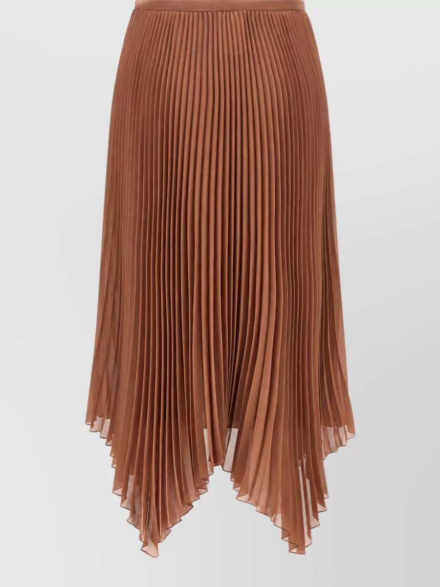 Valentino Garavani silk pleated asymmetric midi skirt