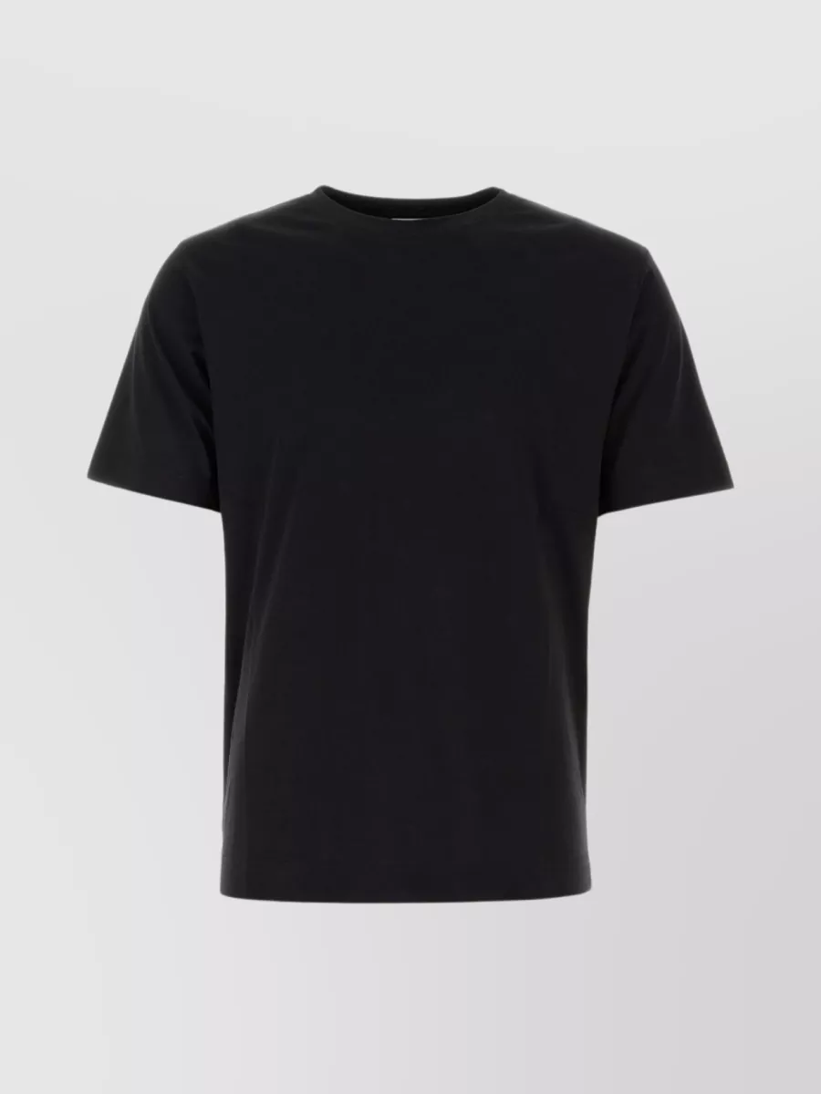 Shop Dries Van Noten Ribbed Crew-neck Cotton T-shirt With Hem Detail In Black