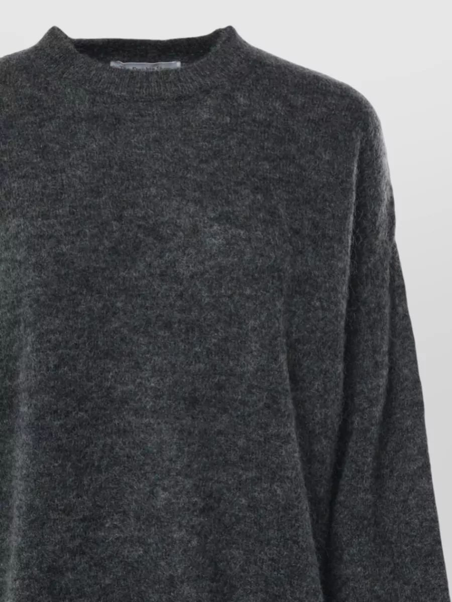 The Frankie Shop Mohair Wool Fuzzy Relaxed-Fit Crewneck Sweater