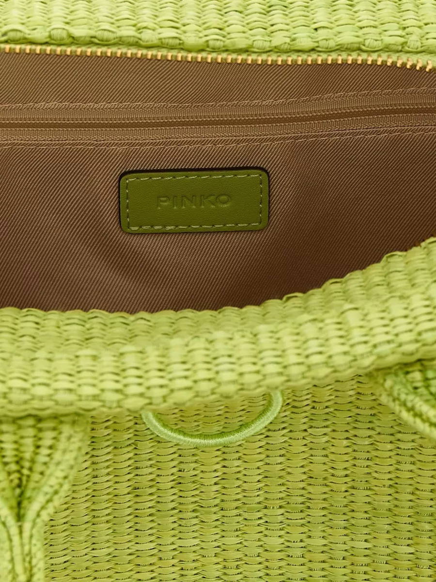 Pinko Mini Raffia Beach Bag