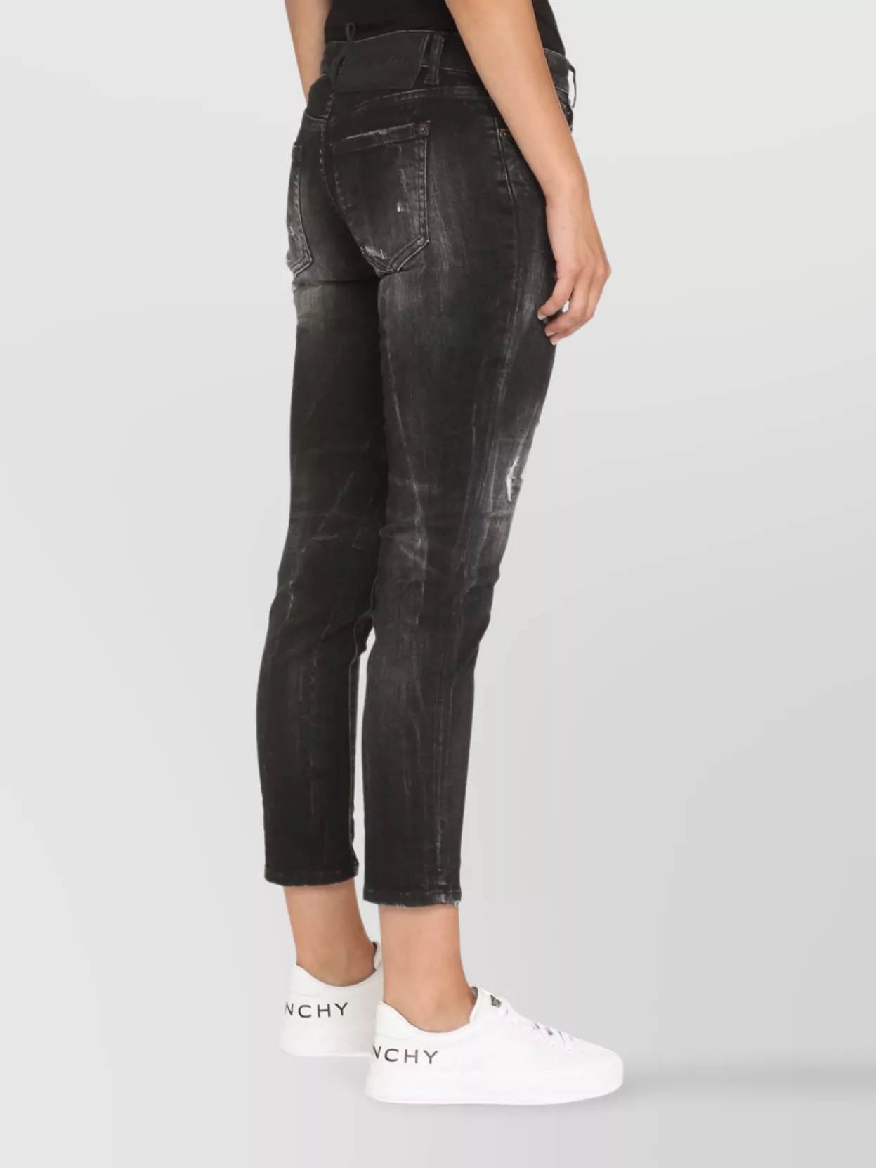 DSQUARED2 CROPPED JEANS STRETCH EN COTON