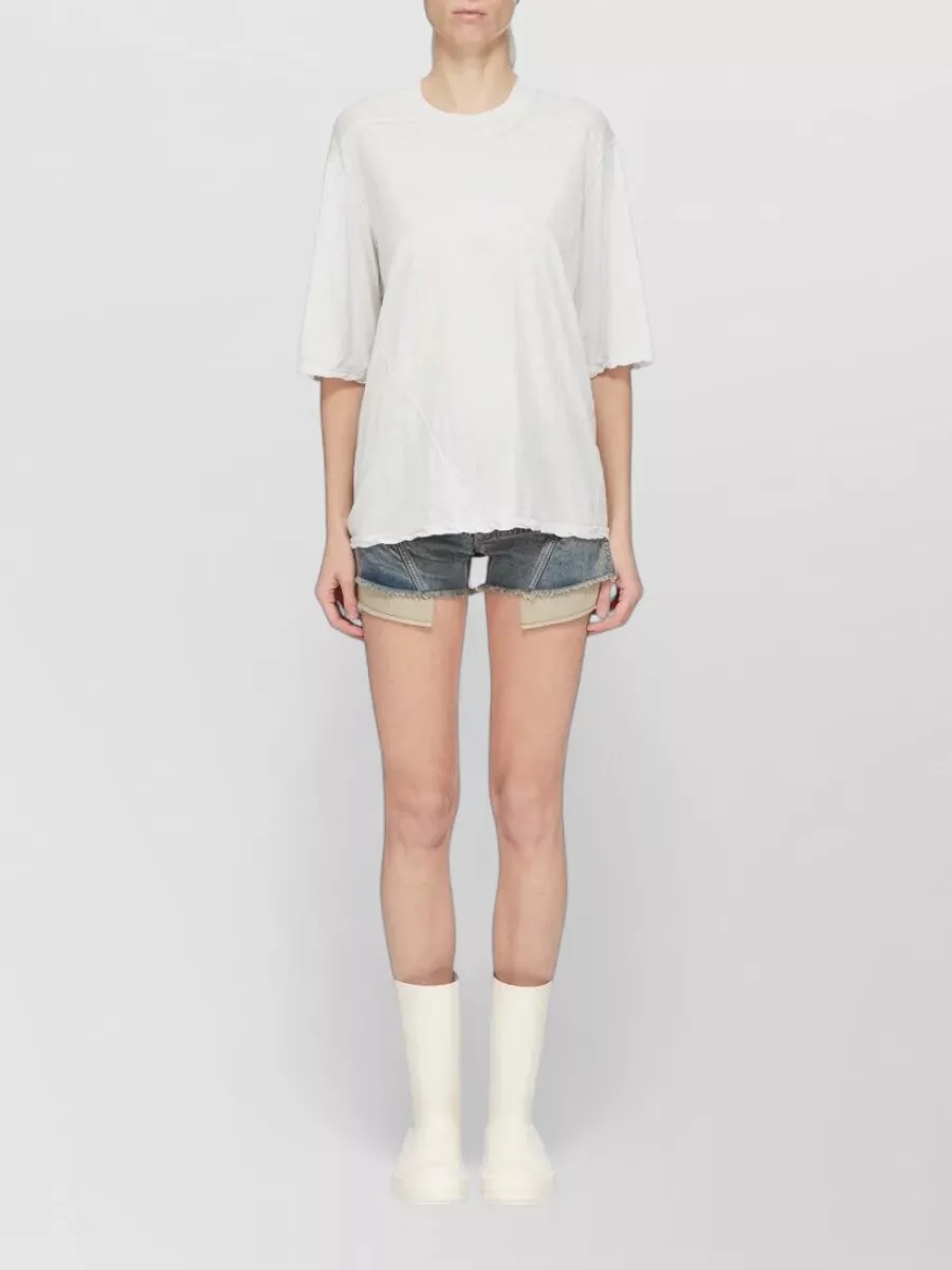Rick Owens Drkshdw Denim Straight-Leg Cut-Off Shorts
