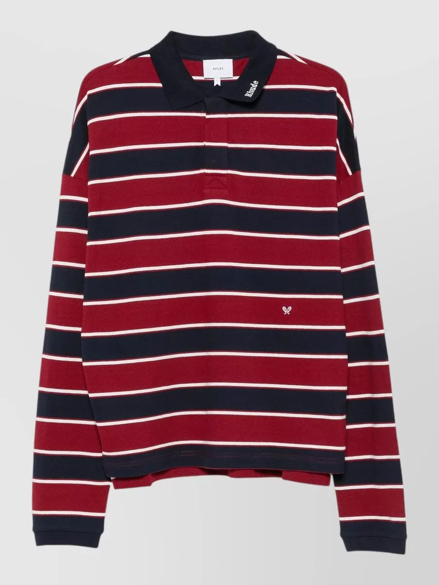 Rhude long-sleeve polo shirt