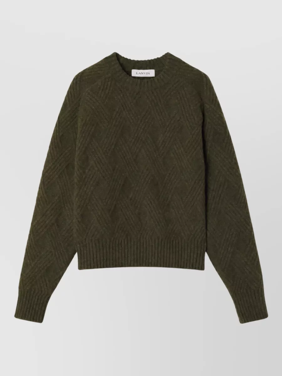 Lanvin cable-knit wool crew-neck sweater