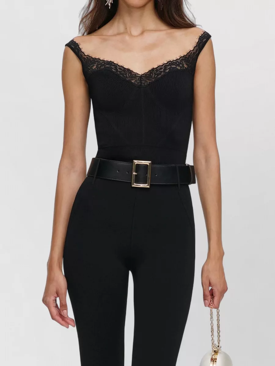 Self-Portrait Off-Shoulder Knitted Top