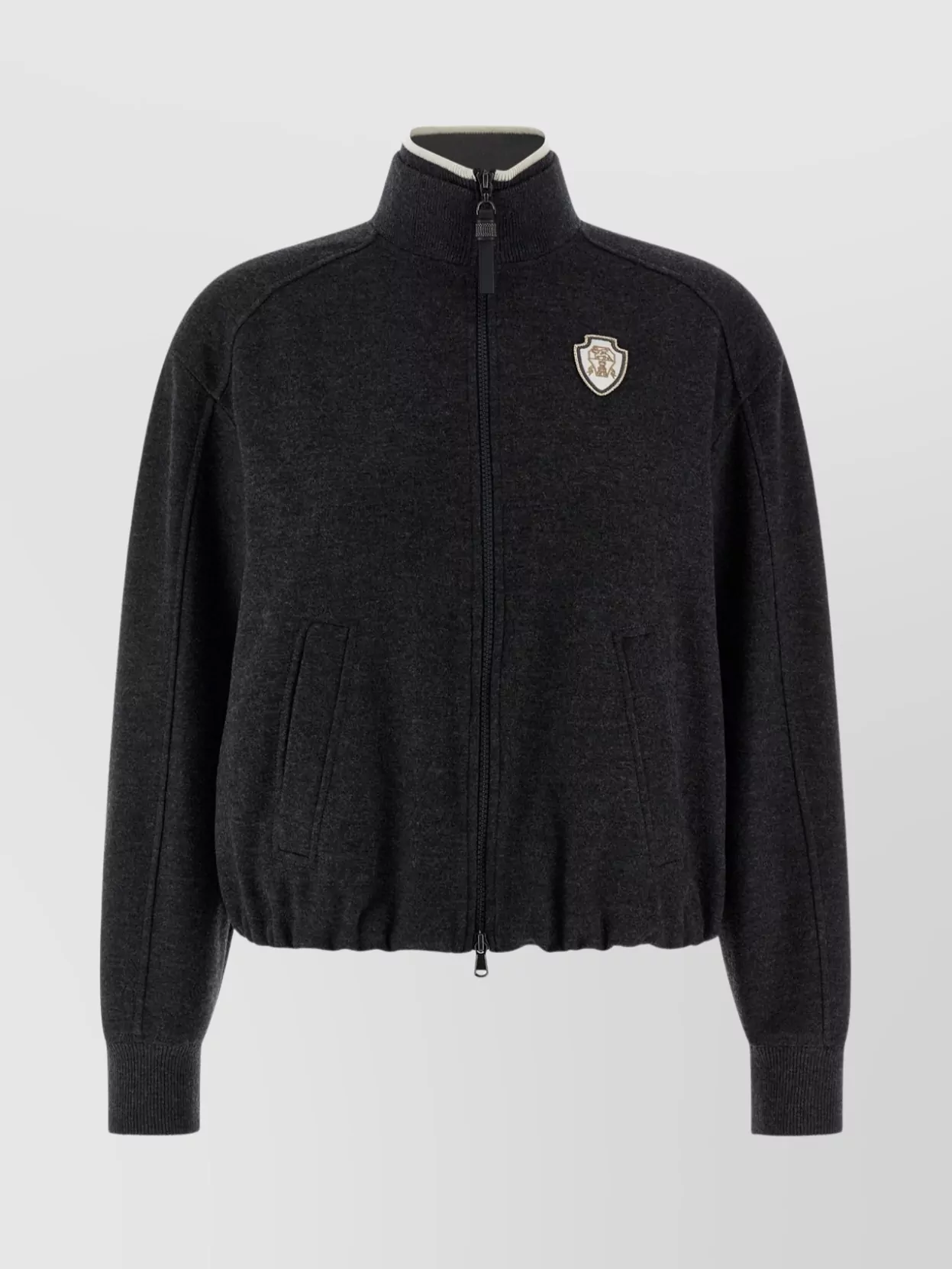 Brunello Cucinelli Heraldic Coat Of Arms Sweatshirt Gray In Black
