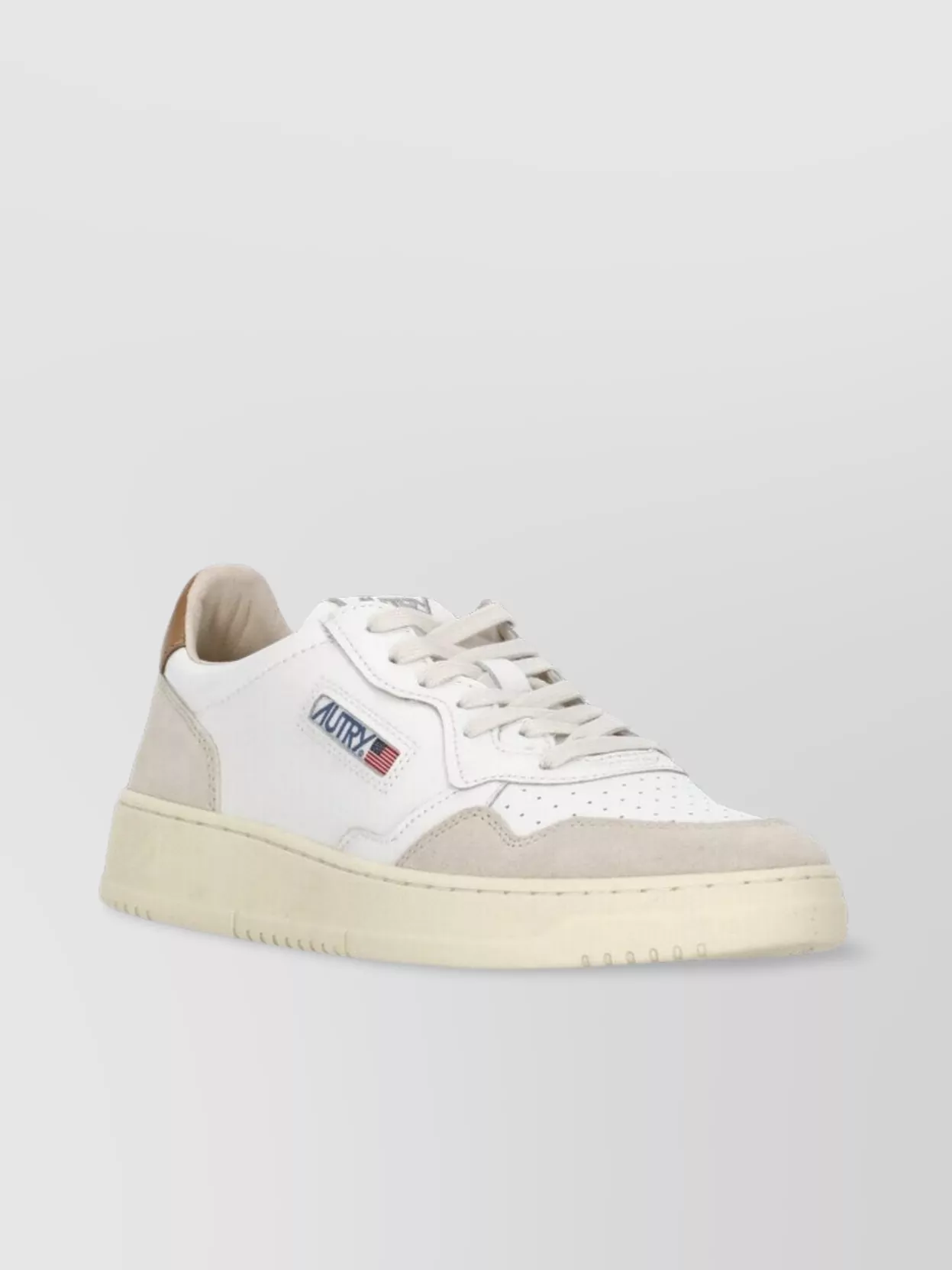 Autry Low Top Leather Sneakers With Perforated Toe