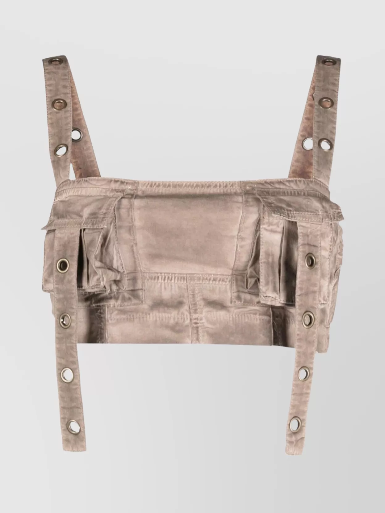Blumarine Top With Adjustable Straps And Front Pockets In Neutral