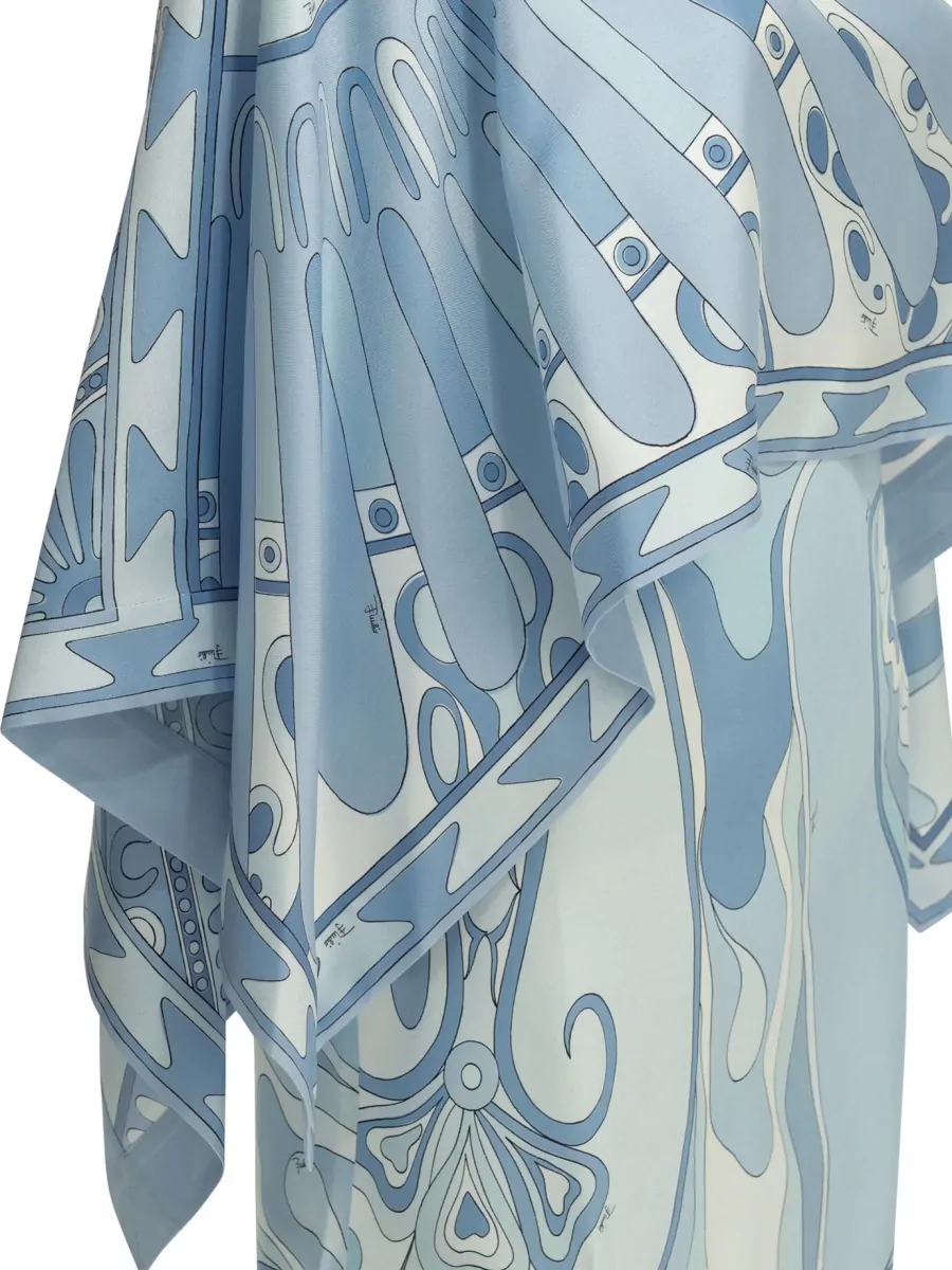 Pucci Silk Printed Maxi Dress With Shrug