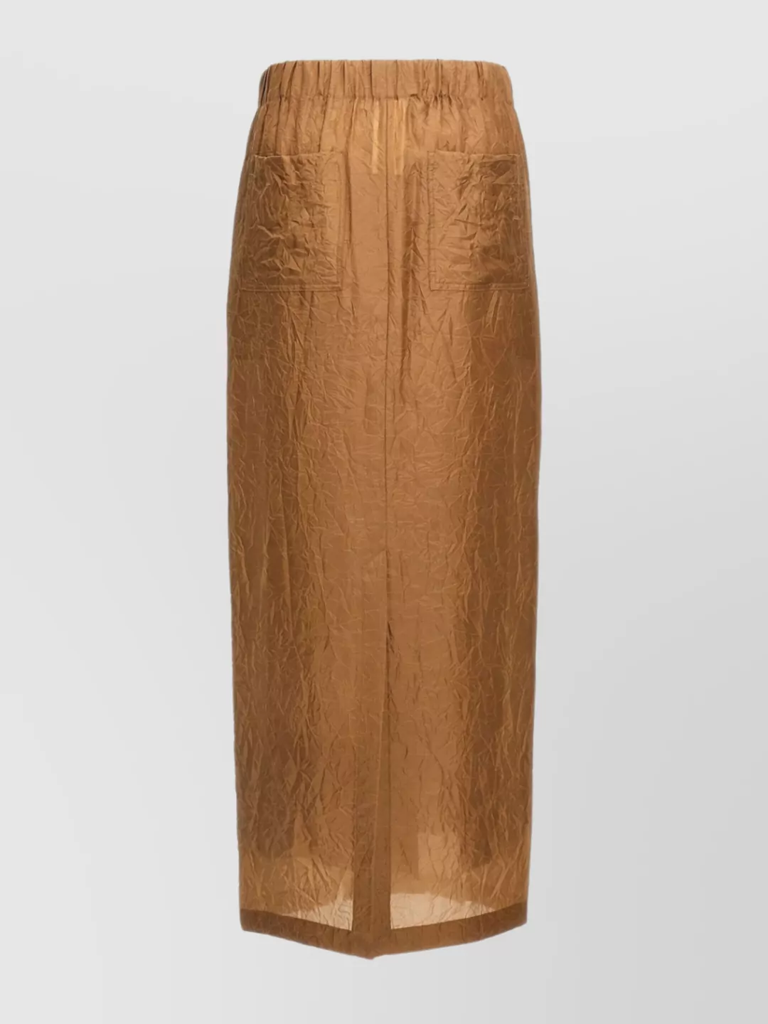 Max Mara Textured Skirt With Elastic Waistband And Pocket In Brown