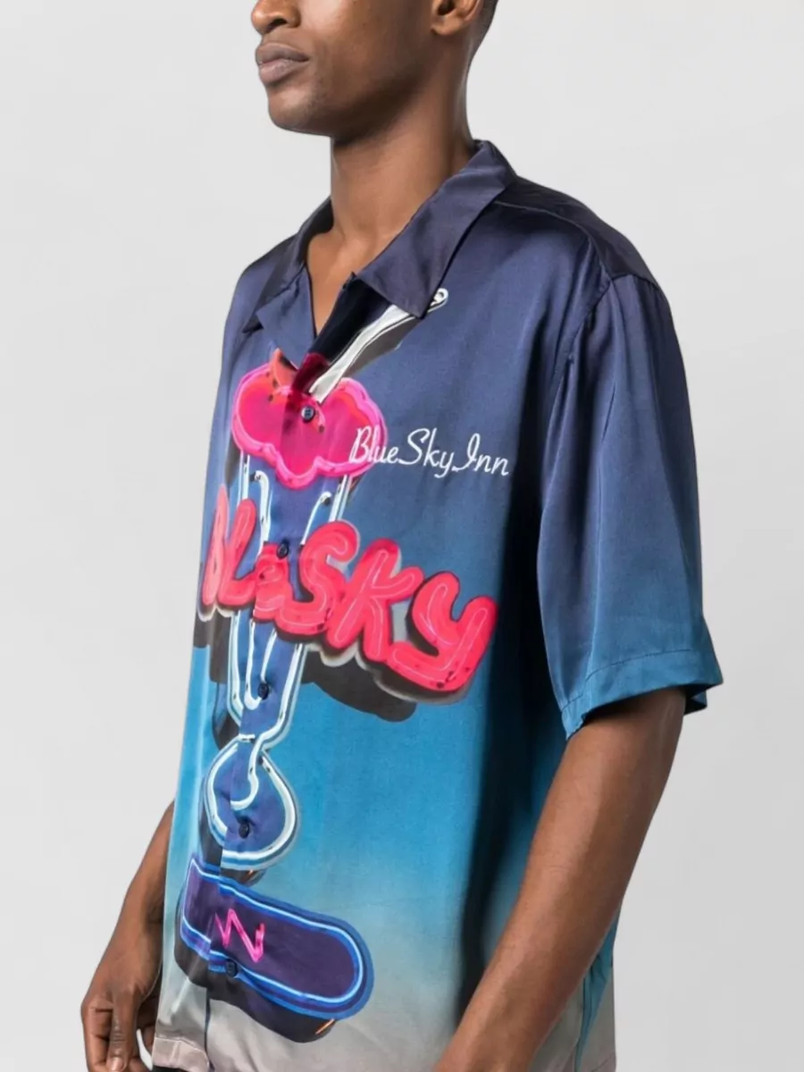 Blue Sky Inn Viscose Graphic-Print Short-Sleeve Shirt