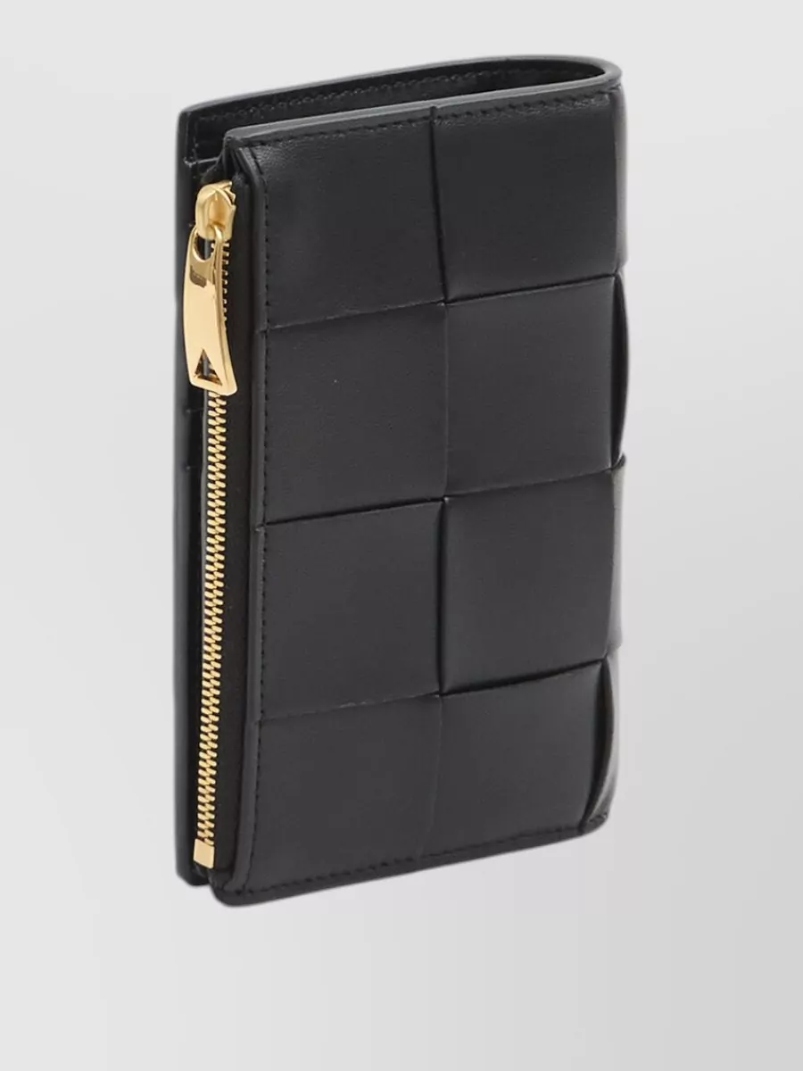 Bottega Veneta Cassette Leather Bifold Wallet Gold Hardware