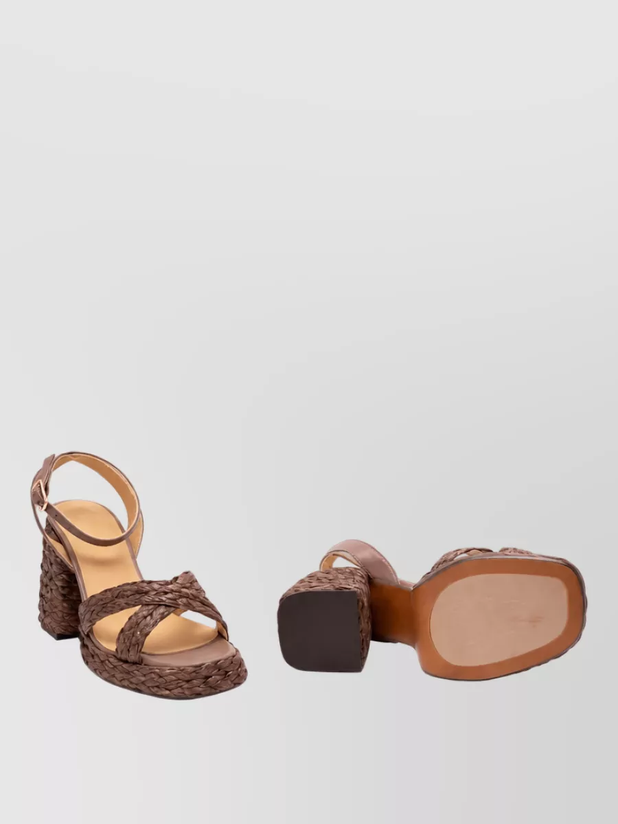 Castaner Raffia V-Neck Sandals