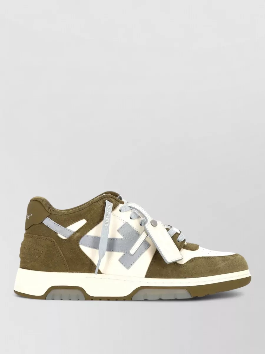 Off-White Suede Panel High-Top Sneakers