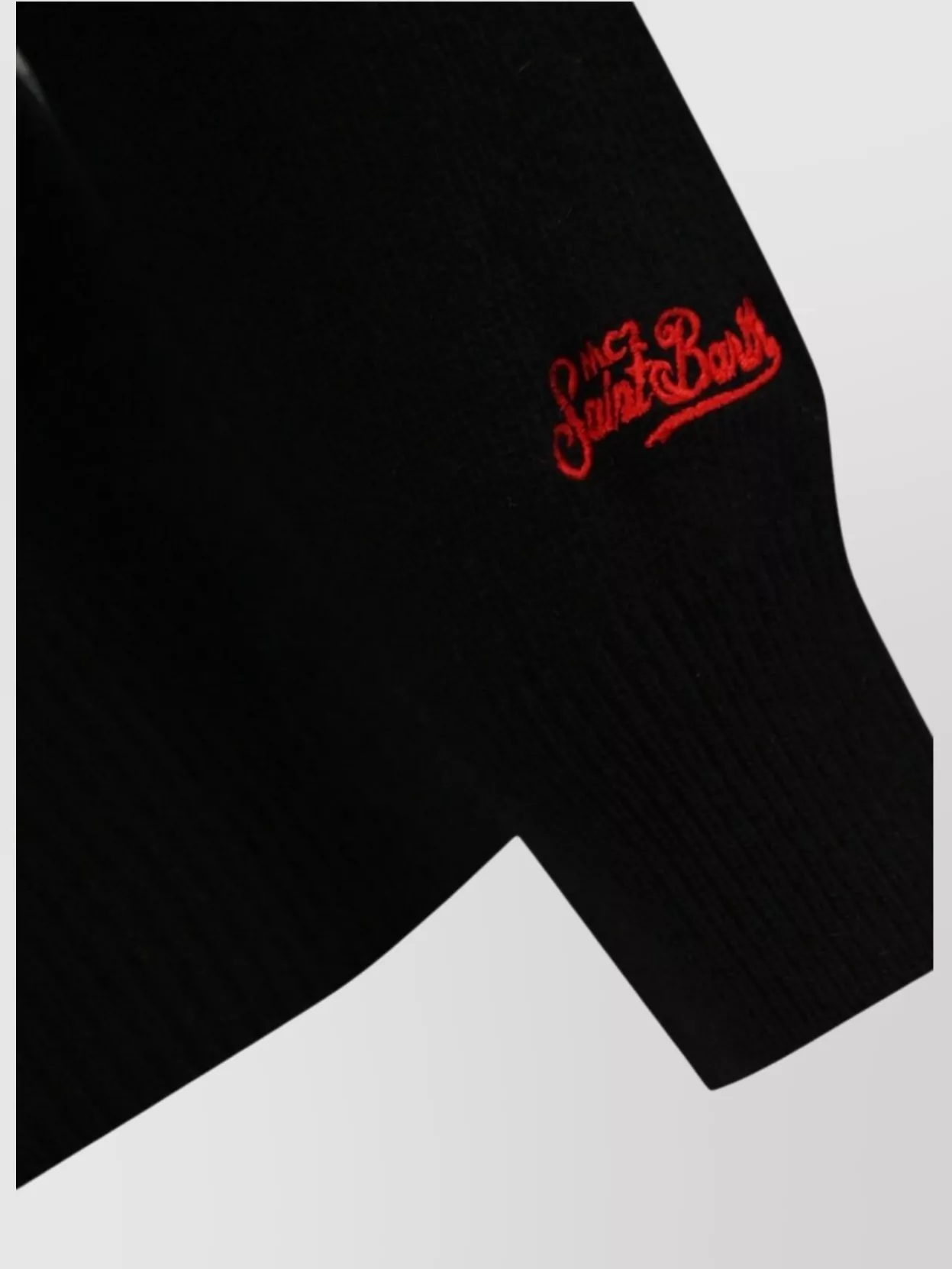 Mc2 Saint Barth Crew Neck Graphic Design Long Sleeves Sweater In Black
