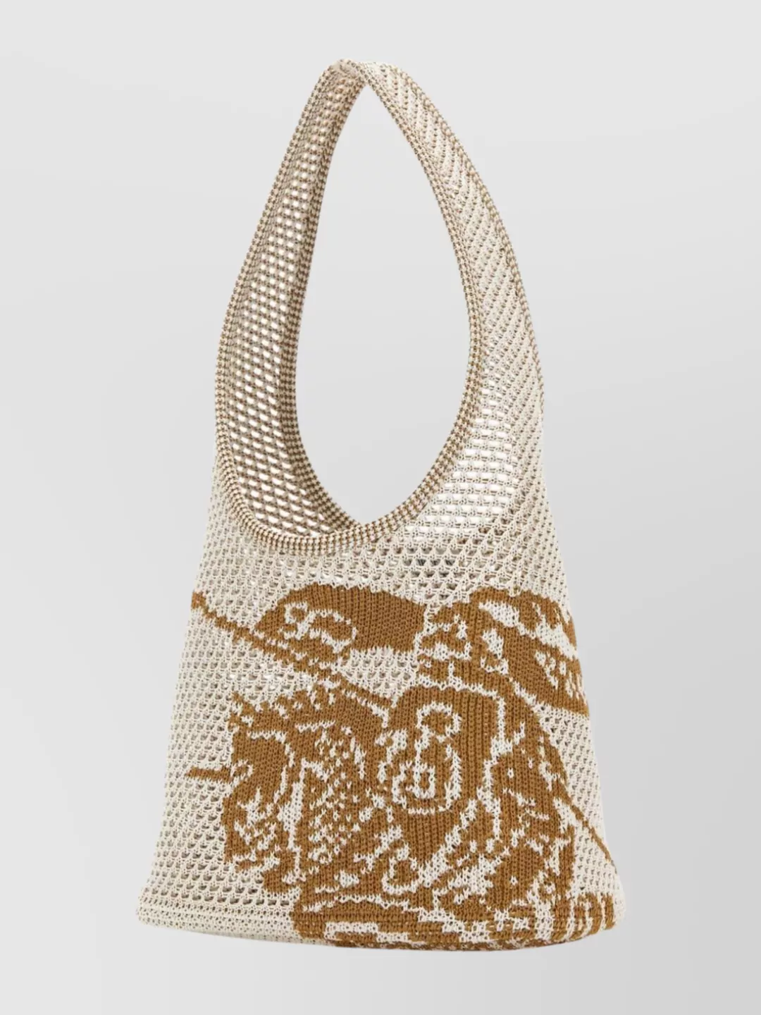 Burberry Graphic Design Knitted Shoulder Bag In White
