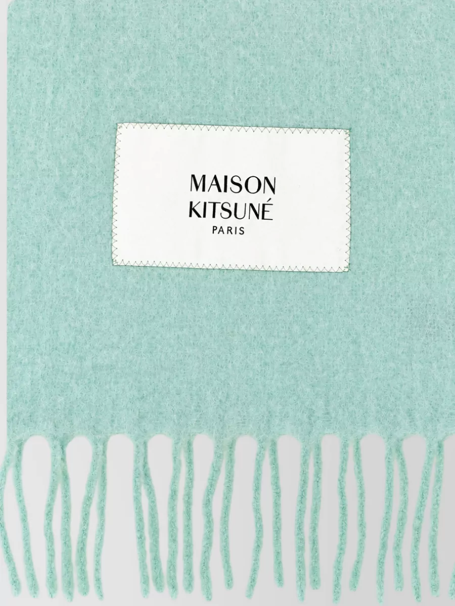 Maison Kitsuné Alpaca Logo-Patch Scarf