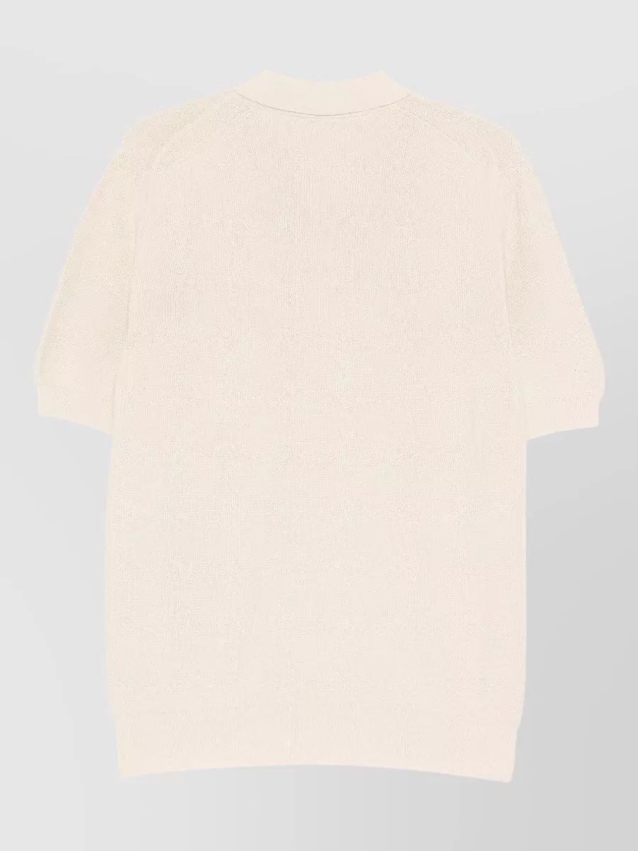 Lardini Ribbed Knit Short-Sleeve Polo Shirt