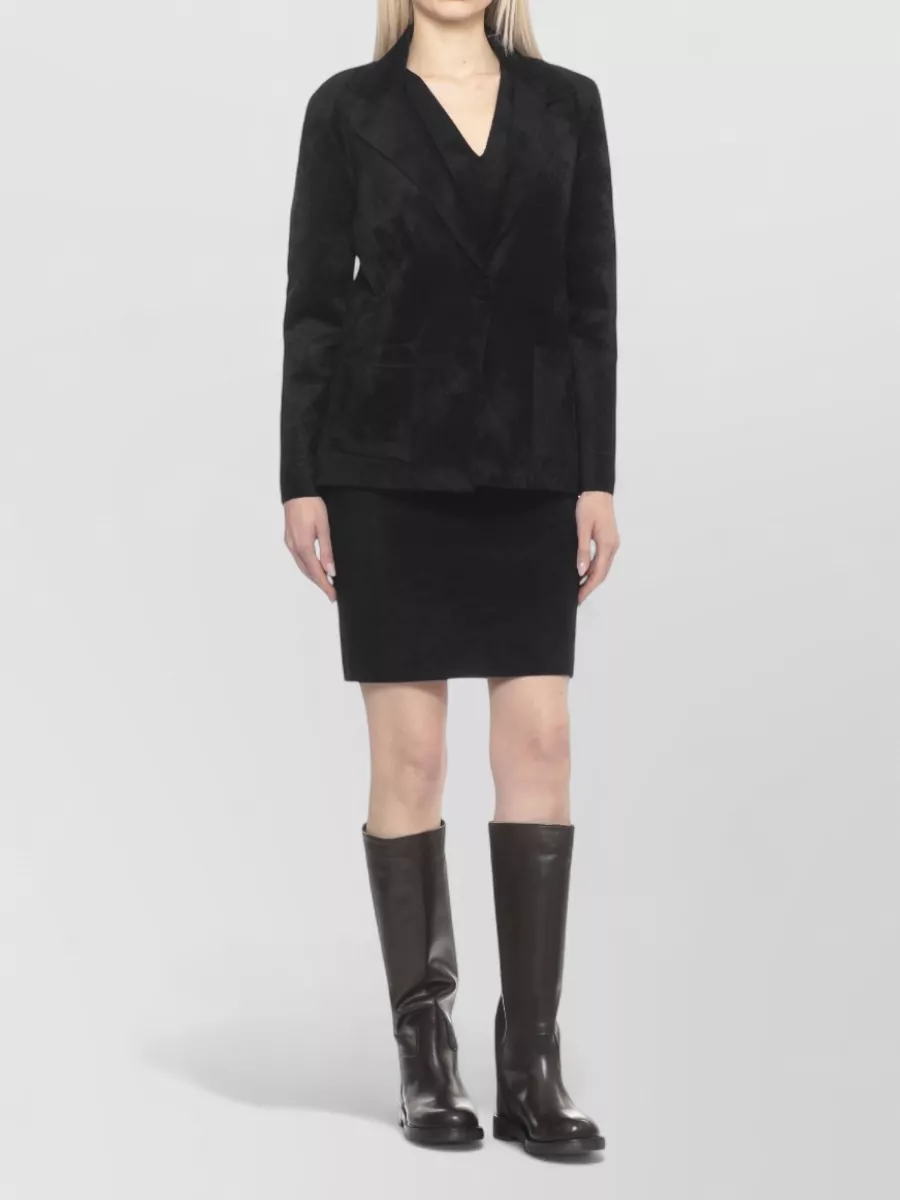 D.exterior Velvet Long-Sleeve Blazer