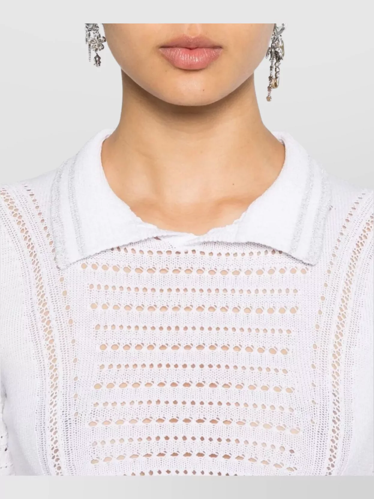 Gcds Cropped Knit Tennis Polo