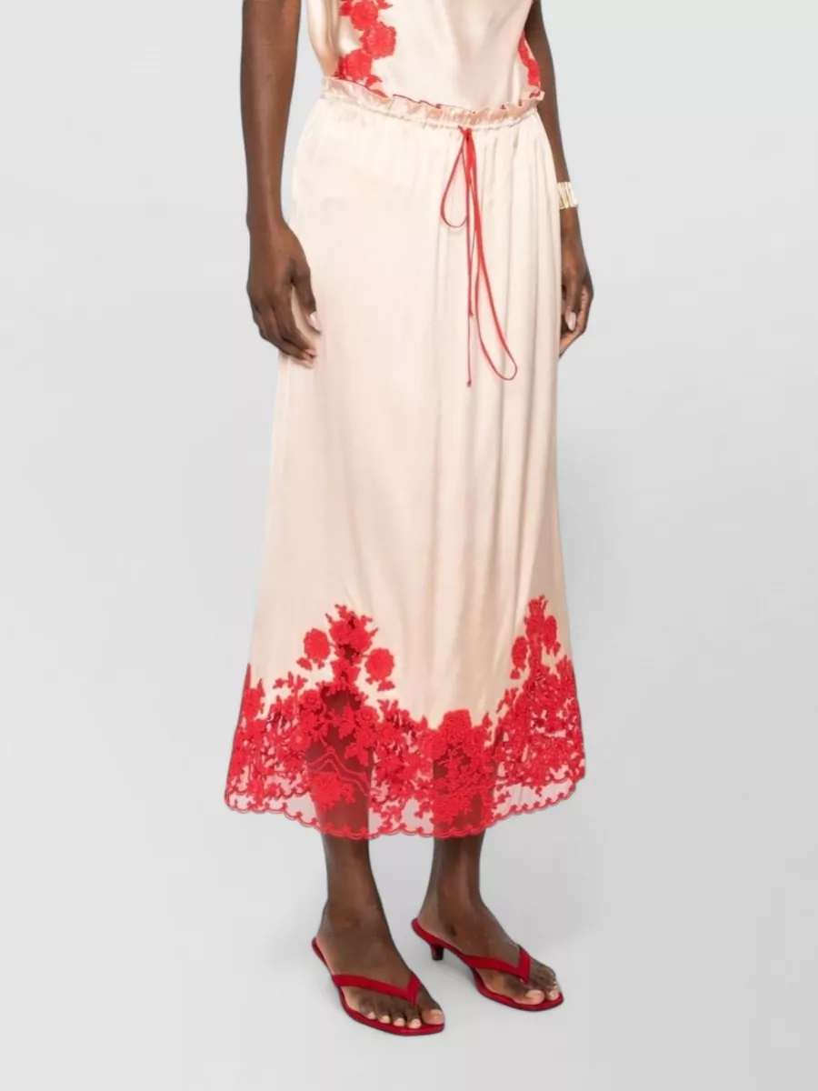 Ermanno Scervino Long Skirt Floral Embroidery Lace Midi