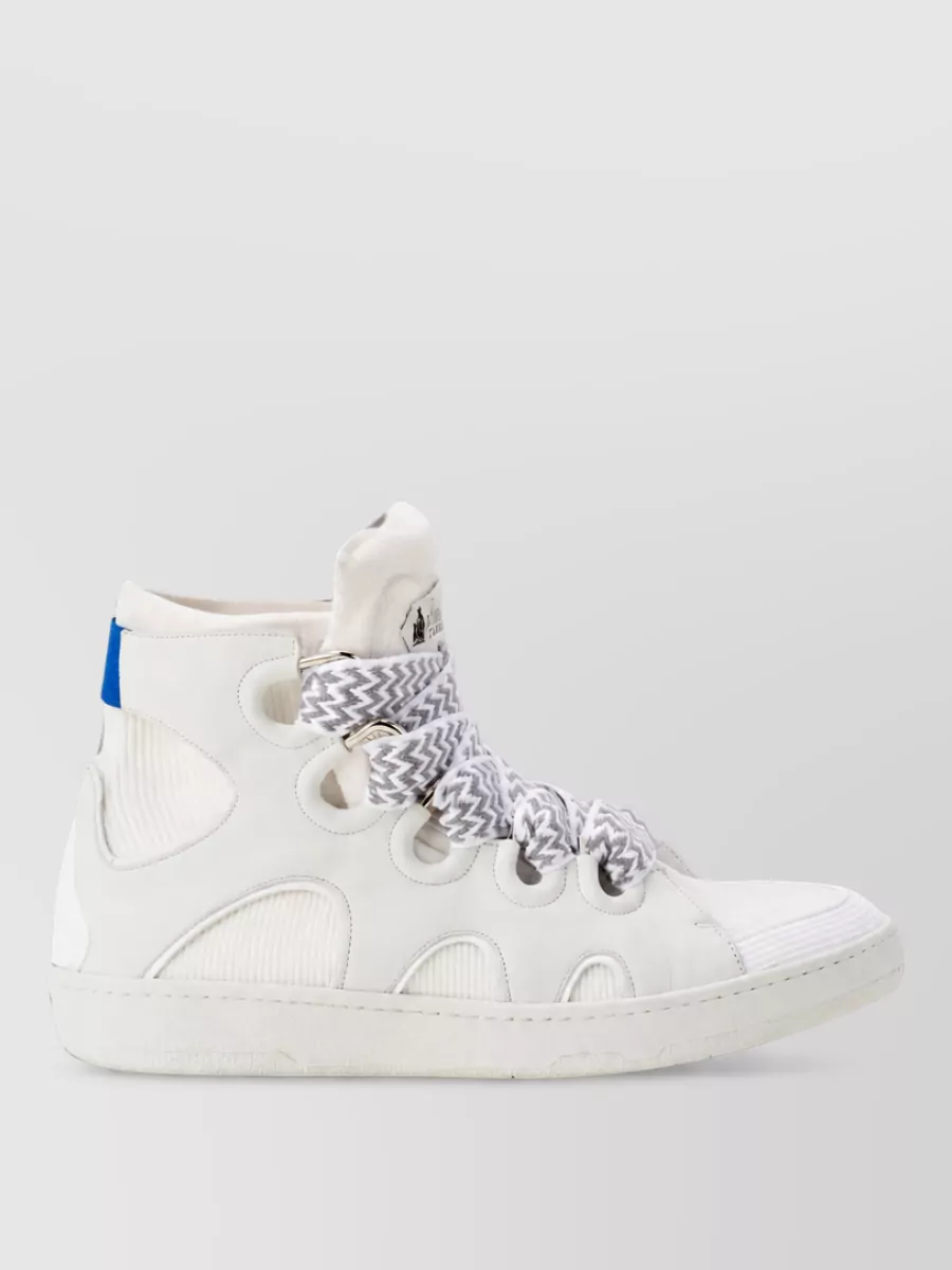 Lanvin High-Top Nylon And Calf Leather Lace-Up Sneakers